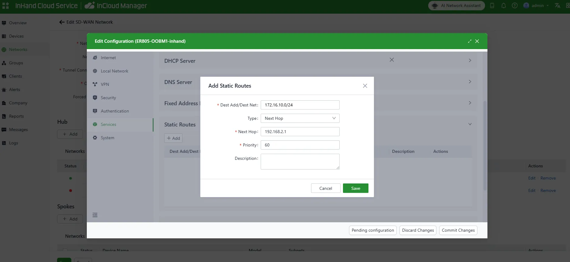 Add Static Routes