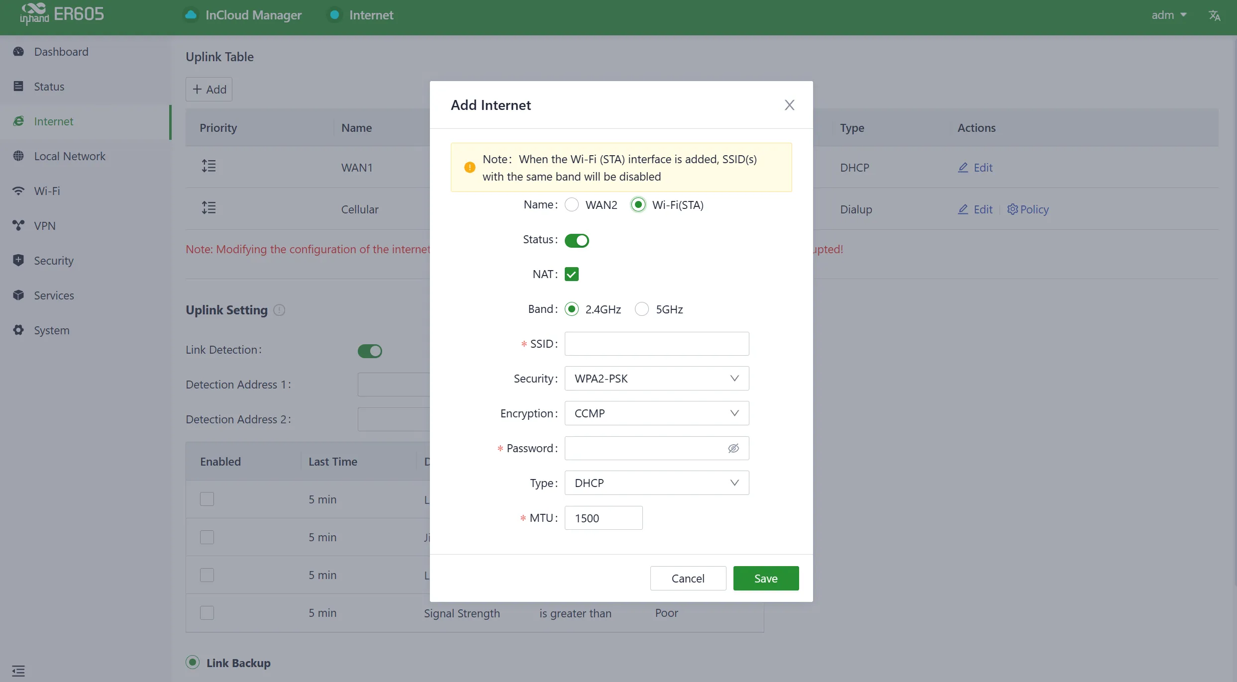 Add Wi-Fi STA Interface