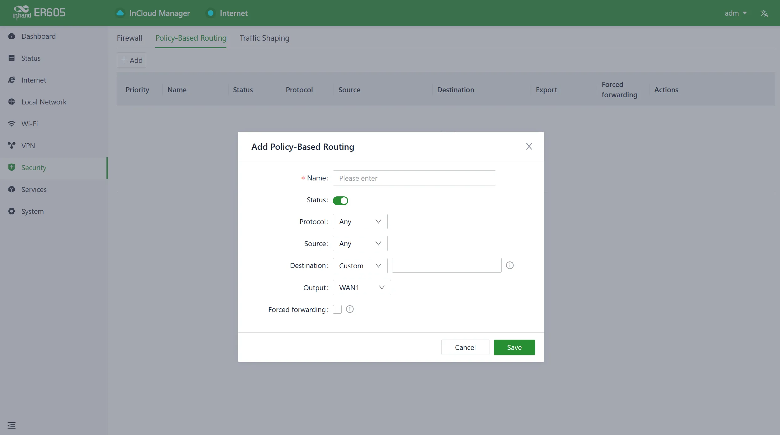 Add Policy Routing Rule