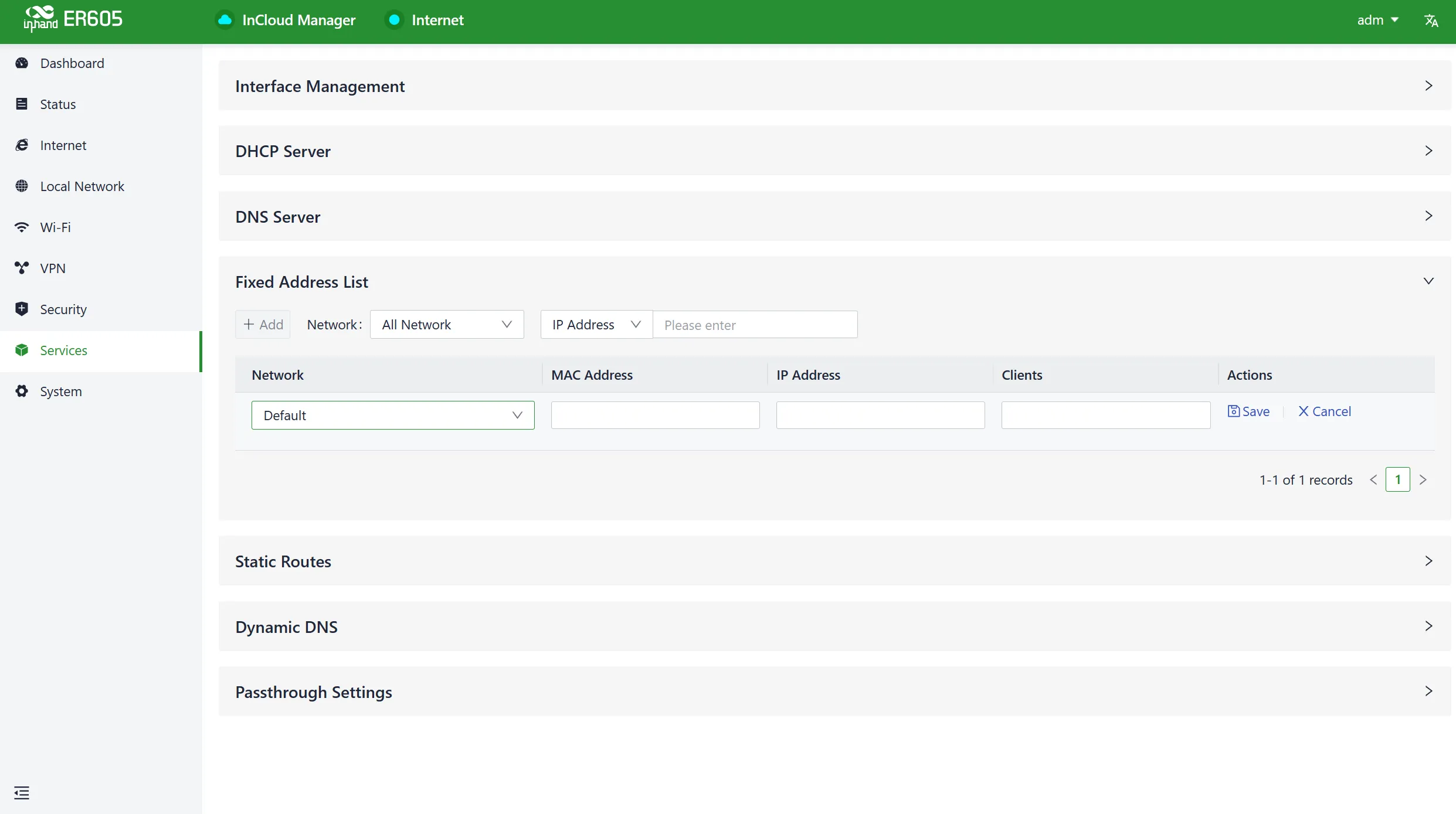 Add Fixed IP Address