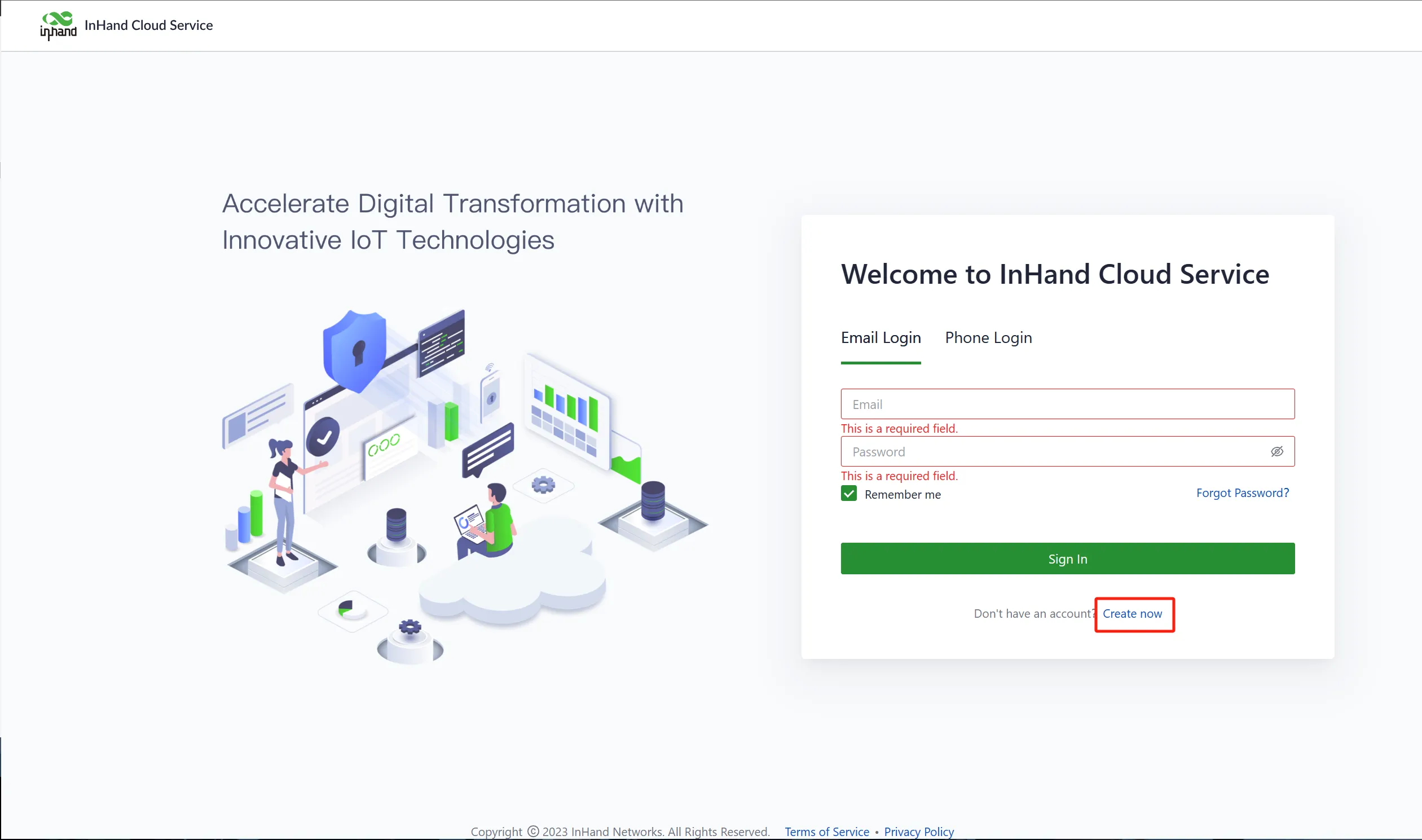 Creating an InCloud Manager Account