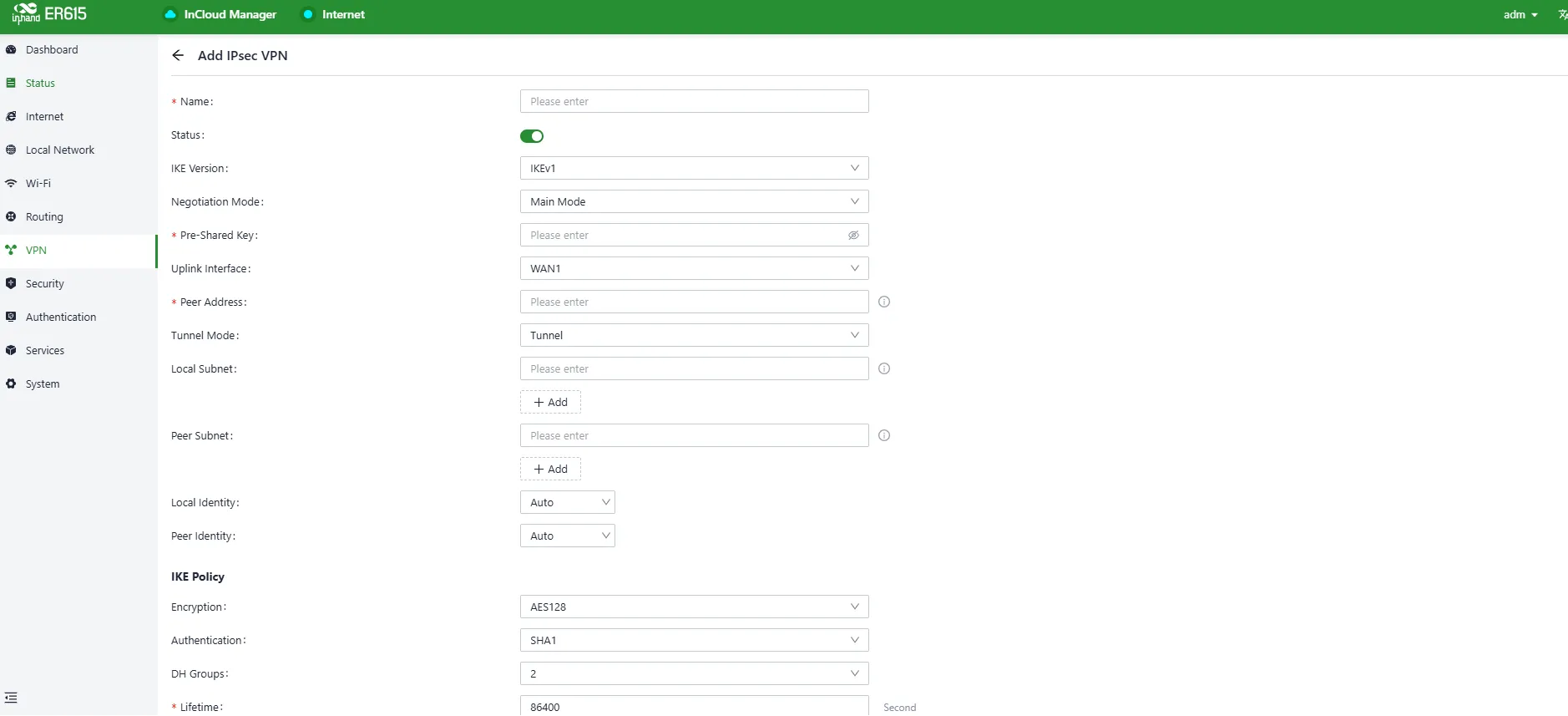 Add an IPSec VPN