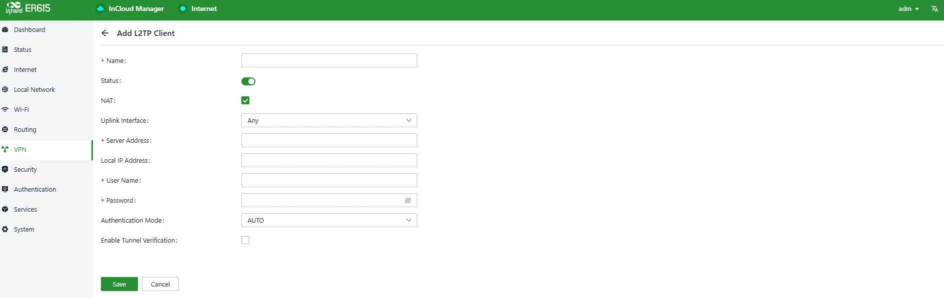 L2TP Client Parameters