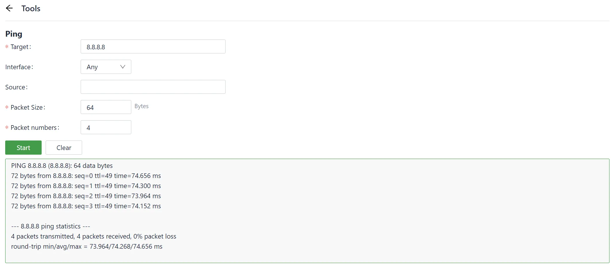 Ping Test