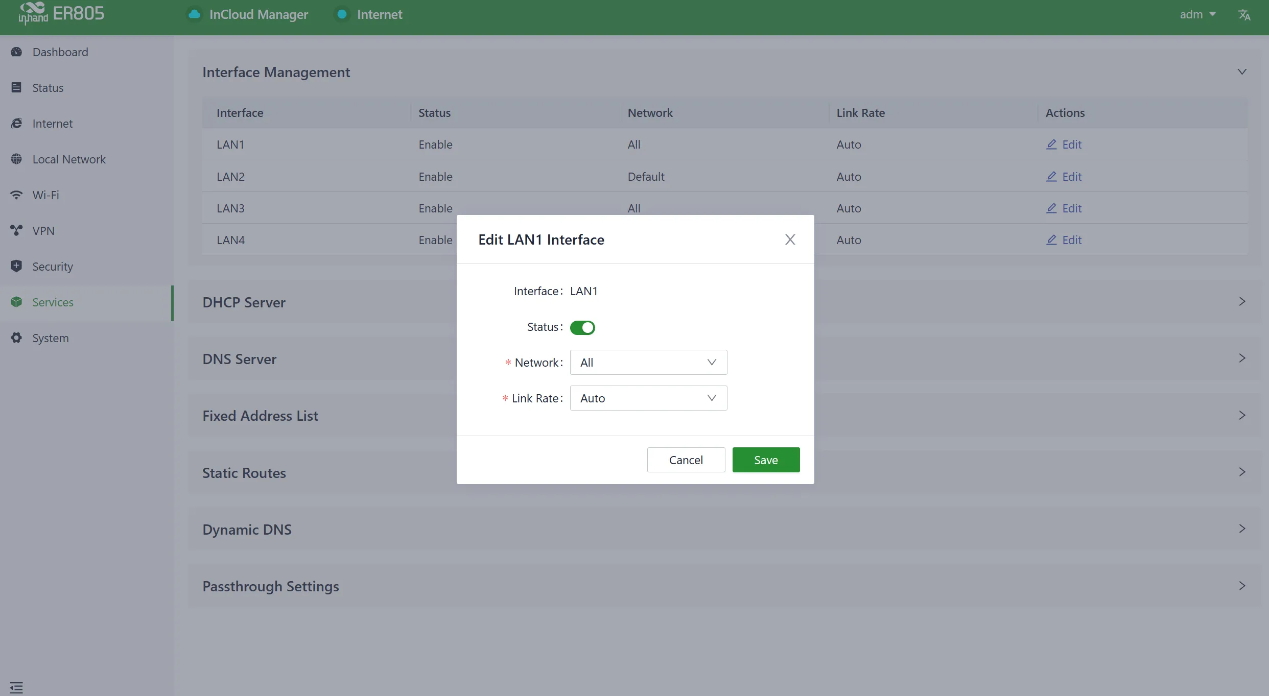Edit Interface
