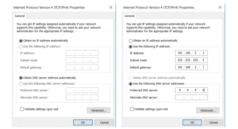 Configure PC IP Address