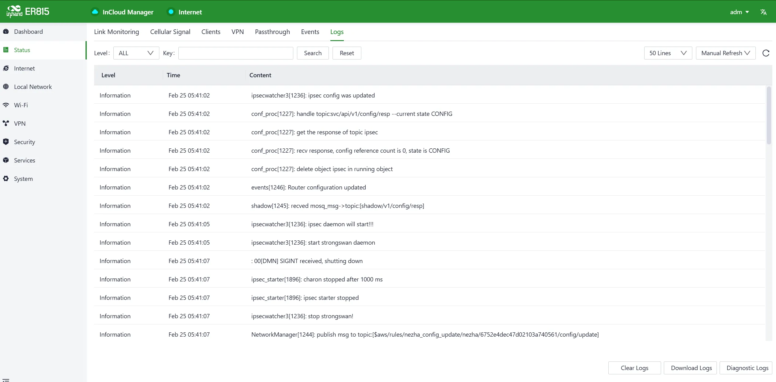 Logs Information
