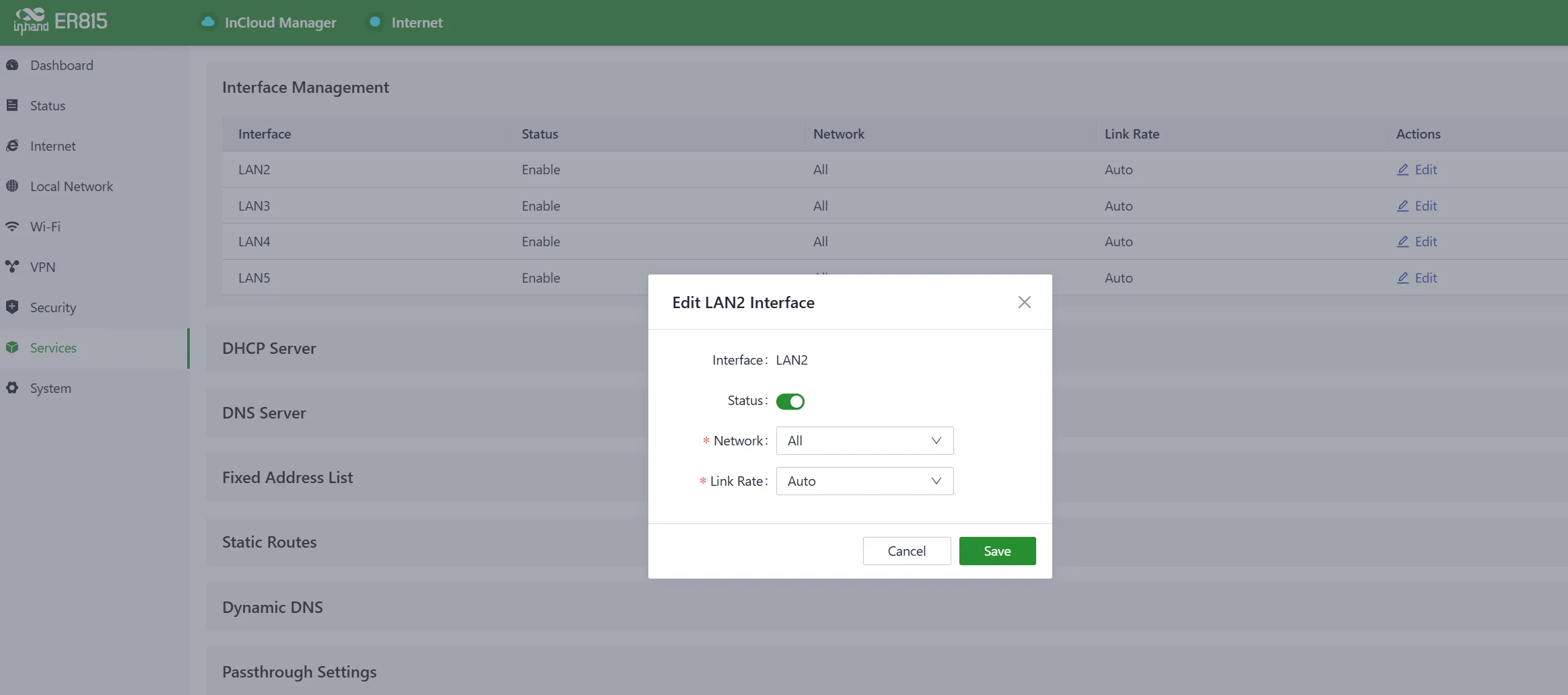 Edit the Interface
