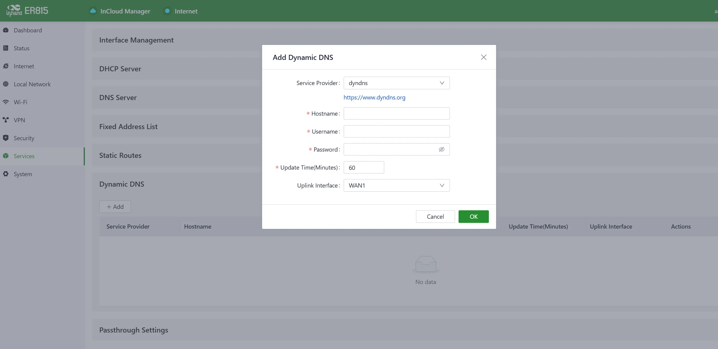 Add a Dynamic DNS Service