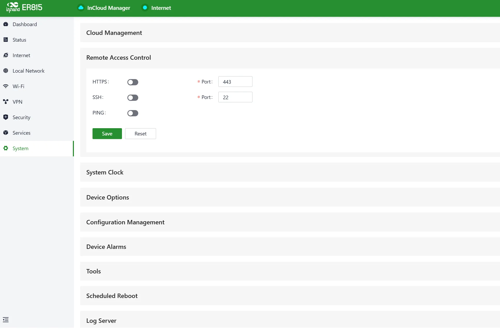 Set the Parameters of Remote Access