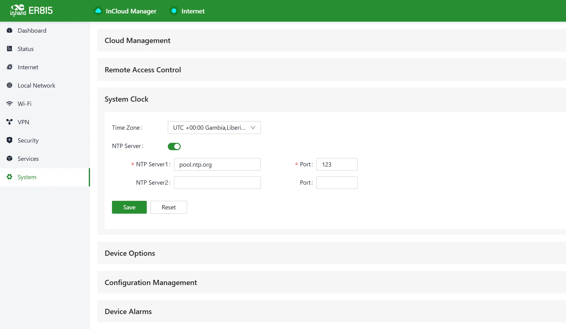 Set the Time Zone and NTP Server