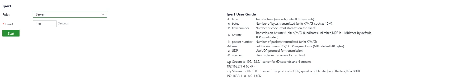 Traffic Test Tool (Iperf)