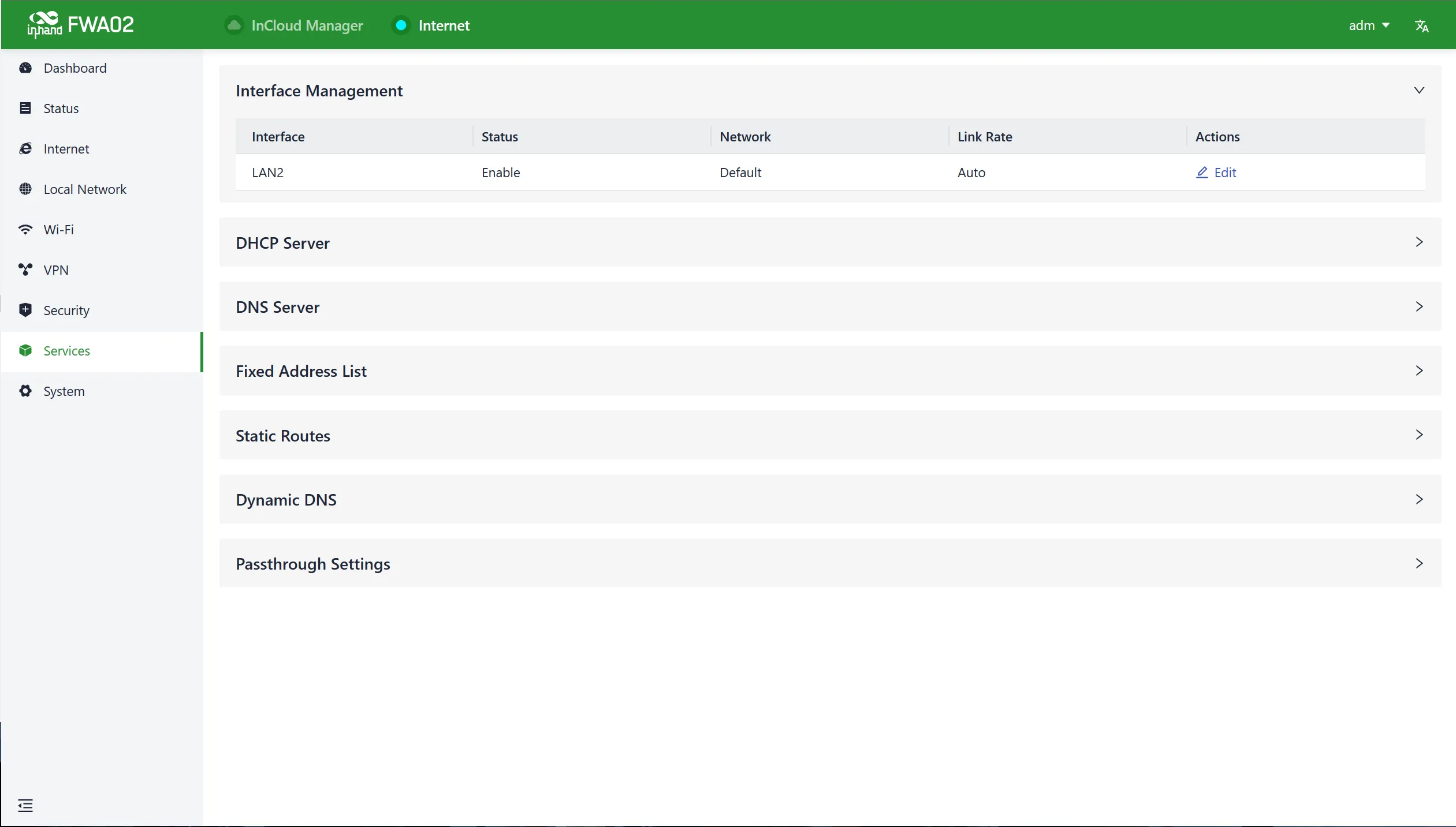 Interface panel