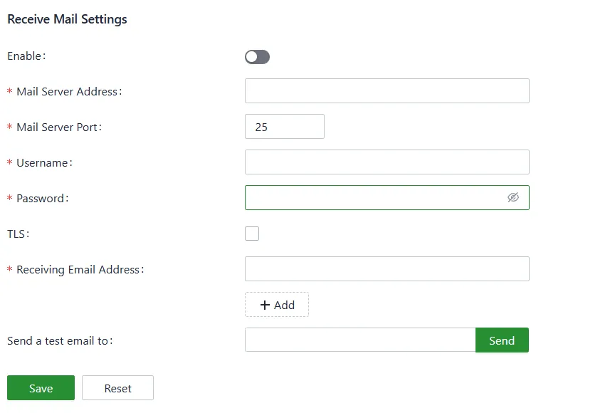 Set the e-mail address