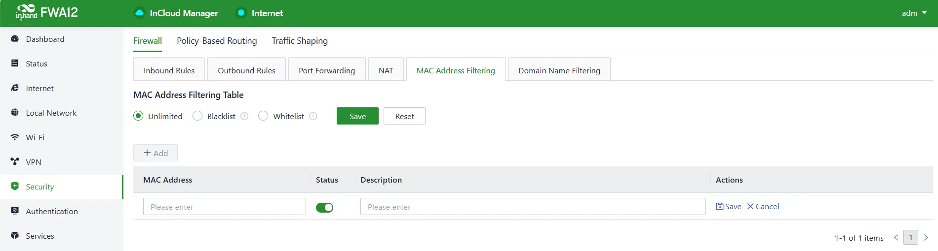 Add a MAC Address Filter Rule
