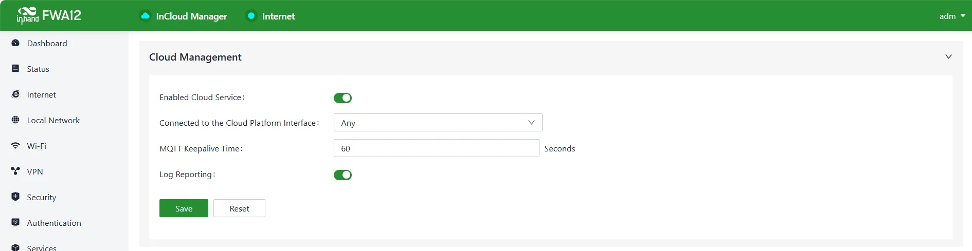 Configure the Cloud Management service