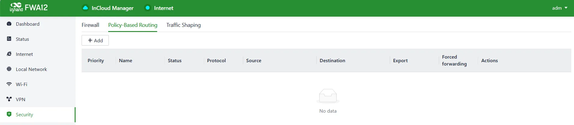 Policy-Based Routing interface