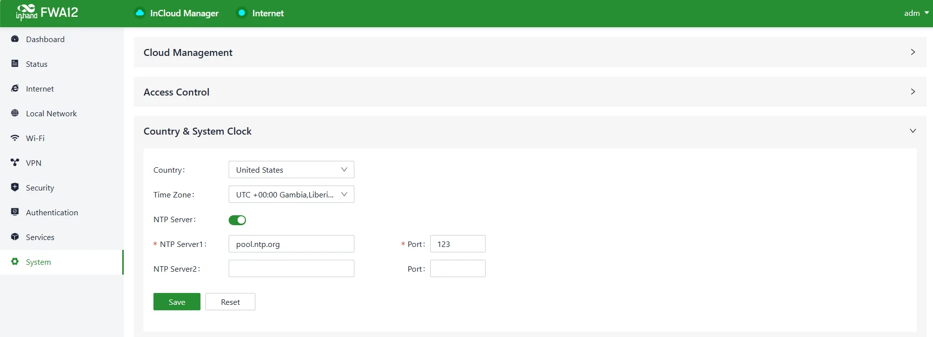 Set the System Clock and NTP Server