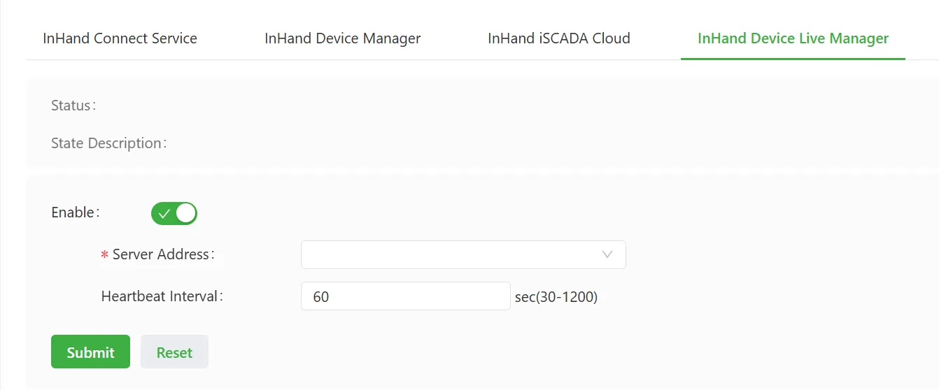 DeviceLive platform configuration