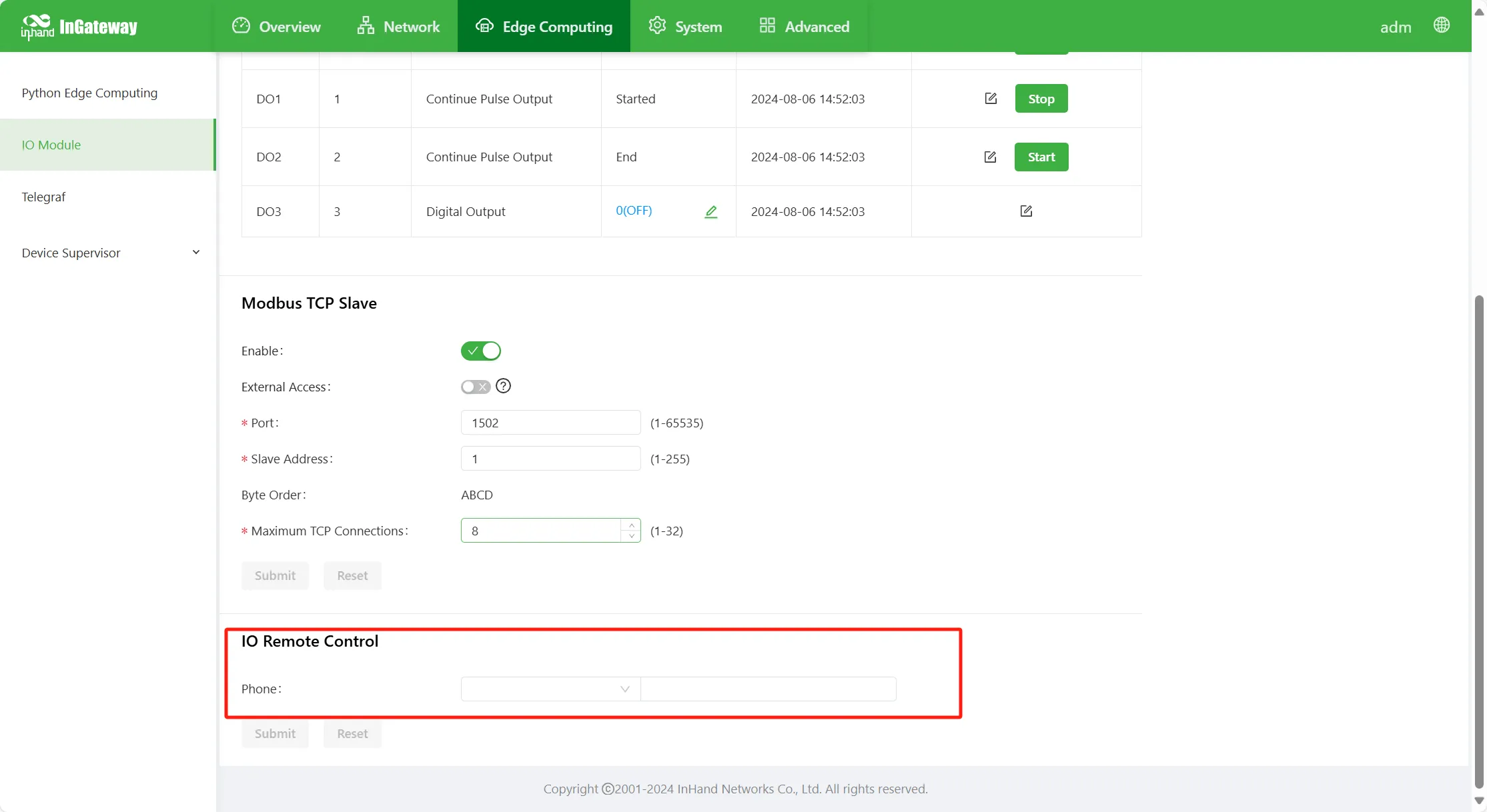 SMS whitelist configuration