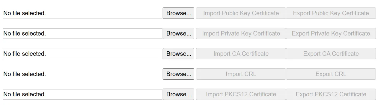 Certificate import