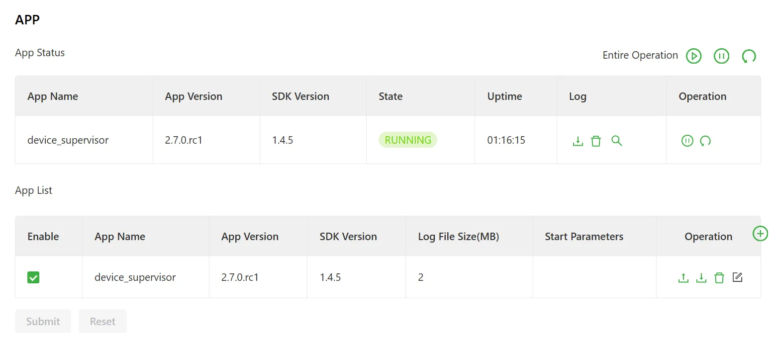 App configuration page 1