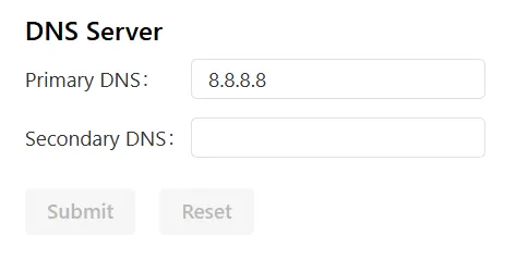 DNS server configuration