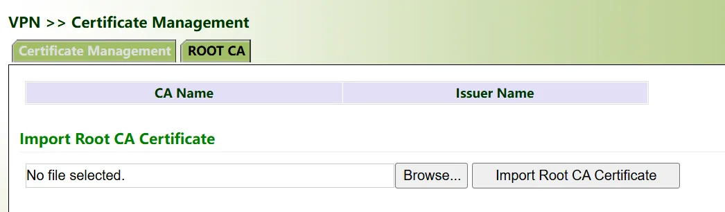 Root CA import