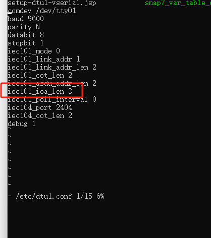 Edit /etc/dtu1.conf