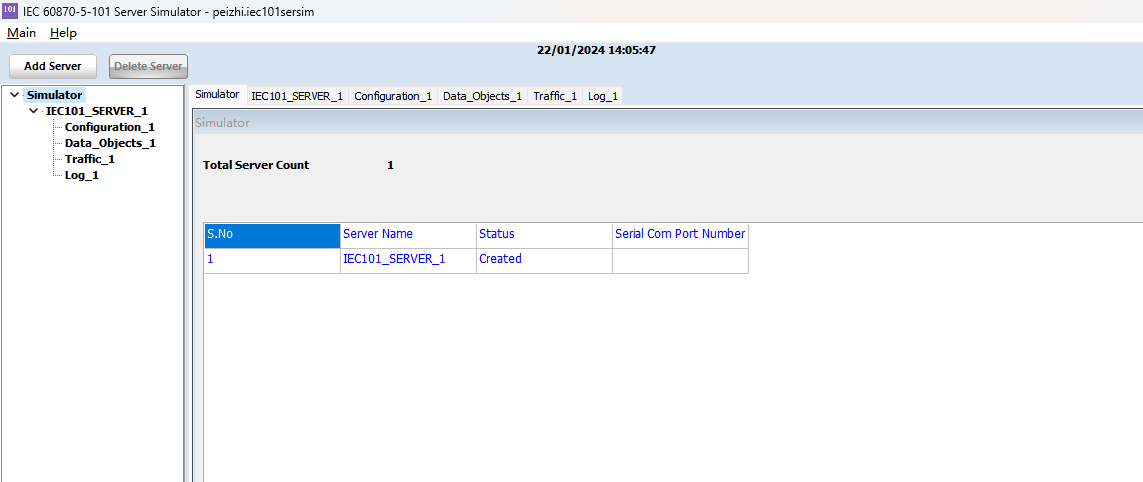 IEC 101 Server — Created