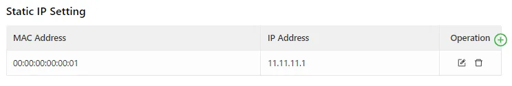 Static IP Setting