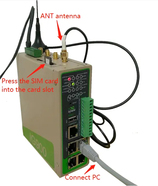 SIM card and antenna installation