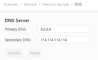 DNS server configuration