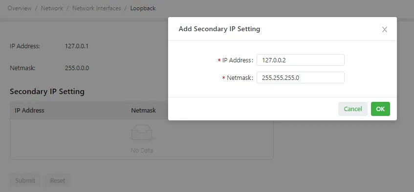 Loopback Interface Configuration