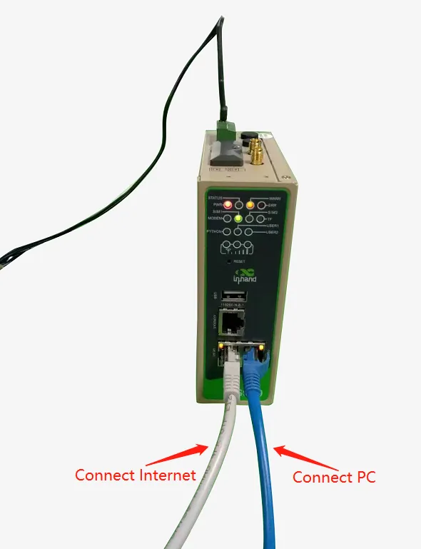 Ethernet cable connection