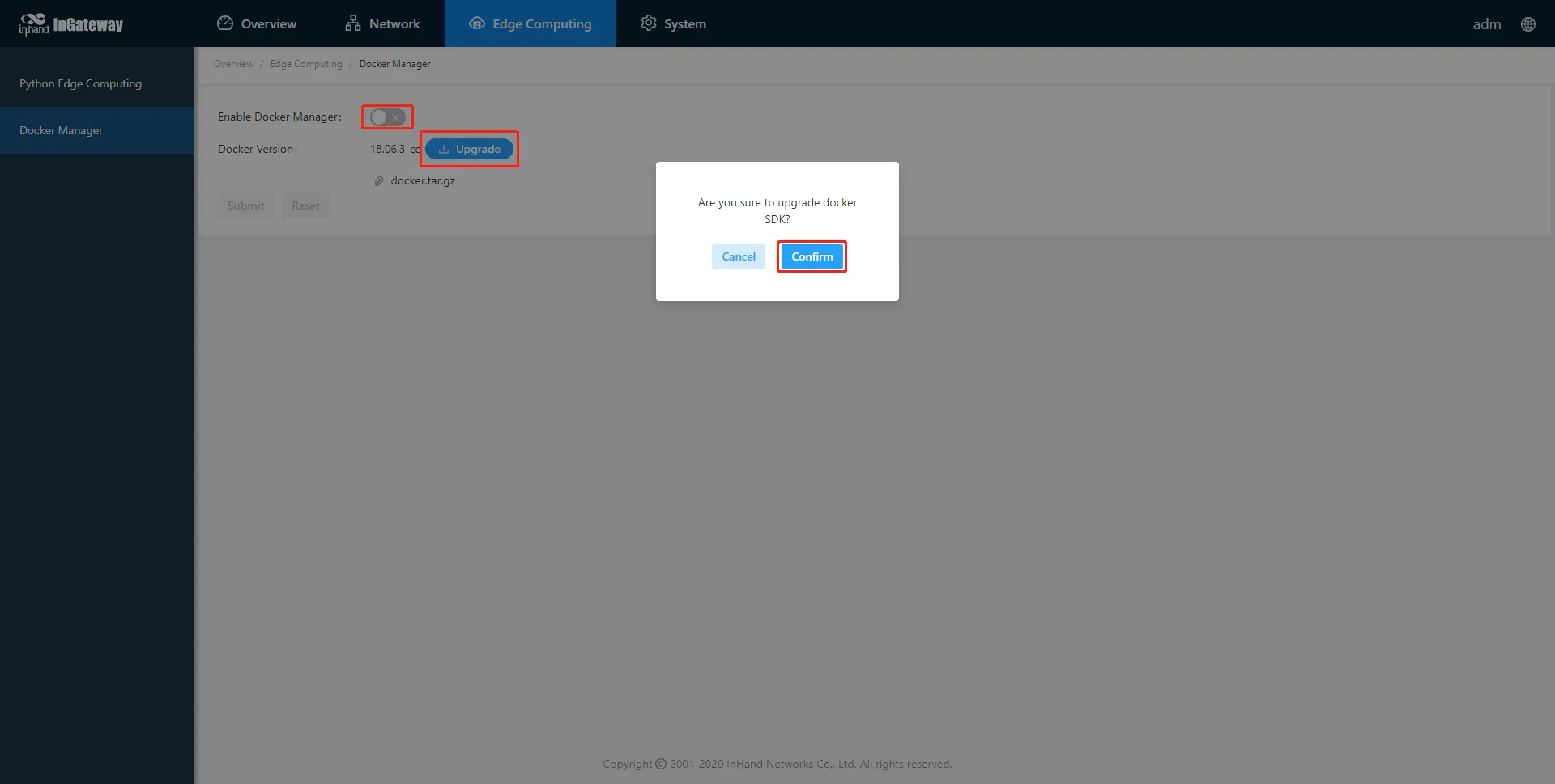 Docker Manager Import SDK