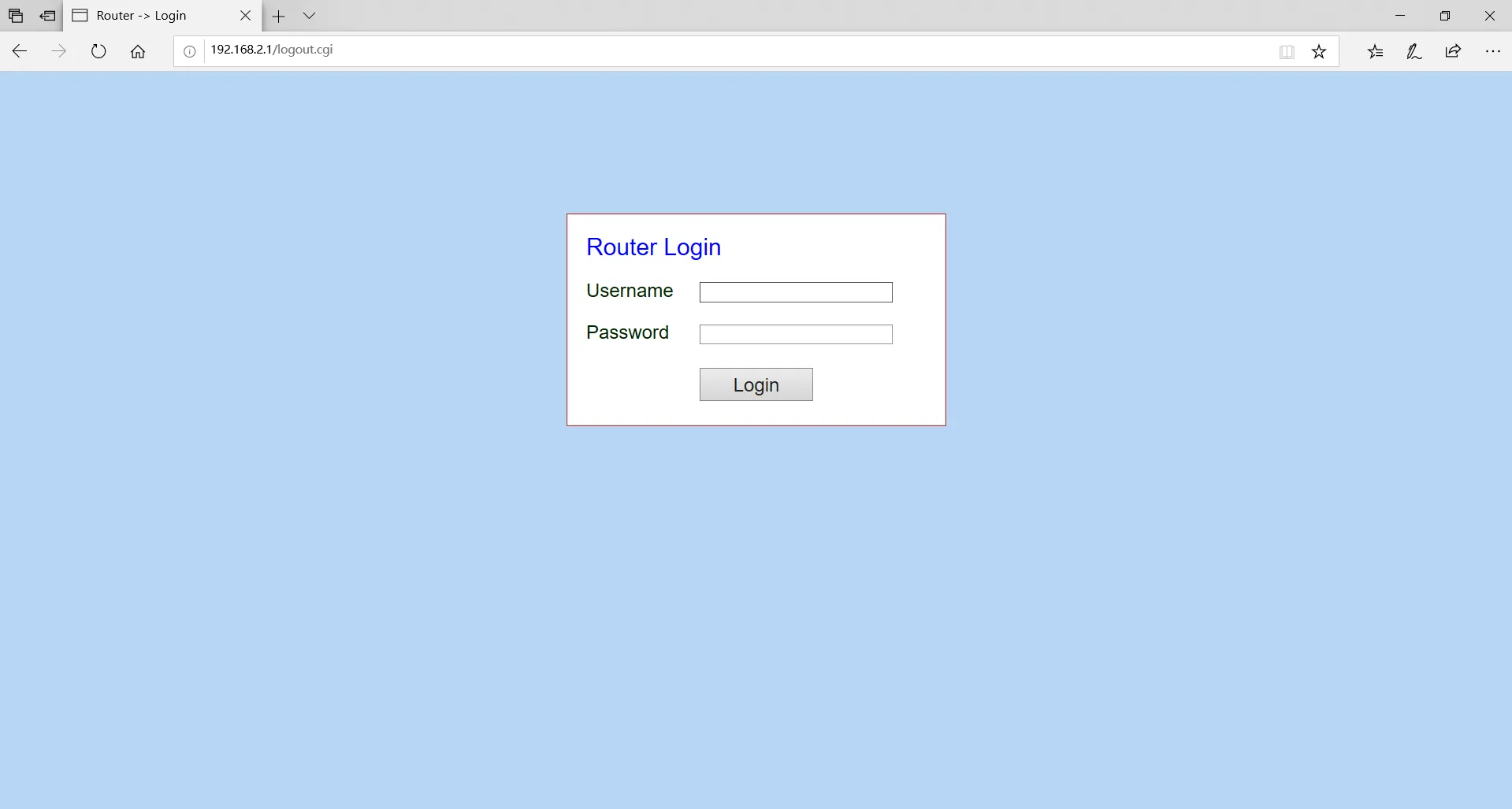 Login Web Page