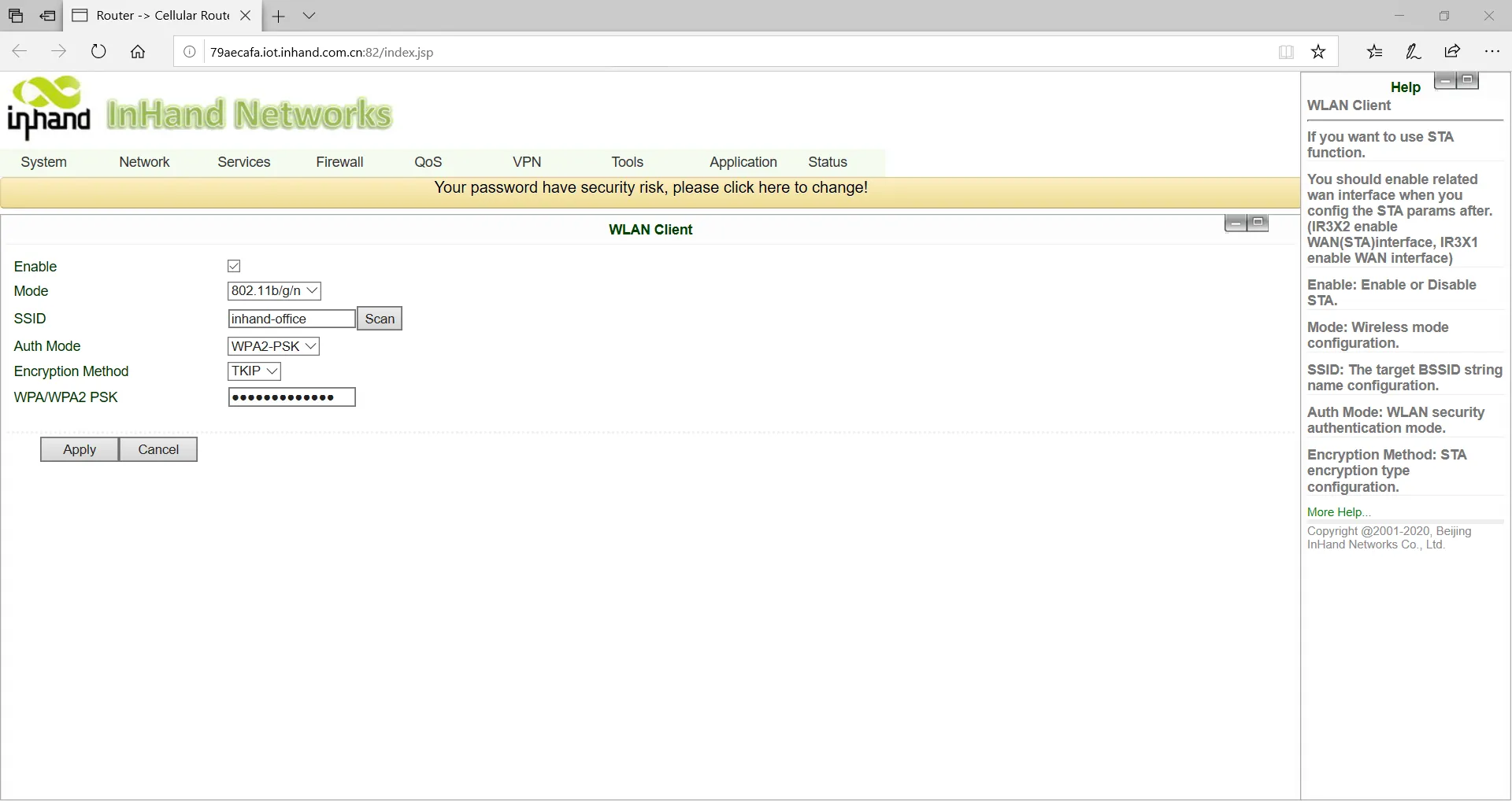 Selected SSID