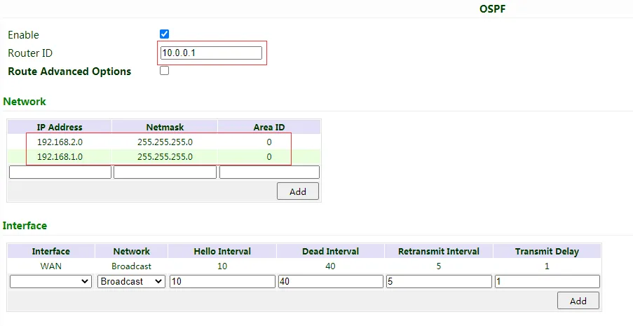 OSPF Configuration IR305_A