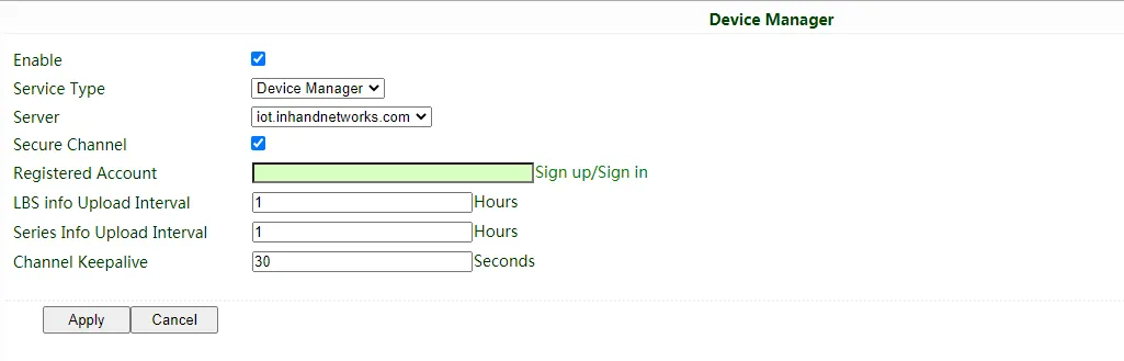 Device Manager configuration