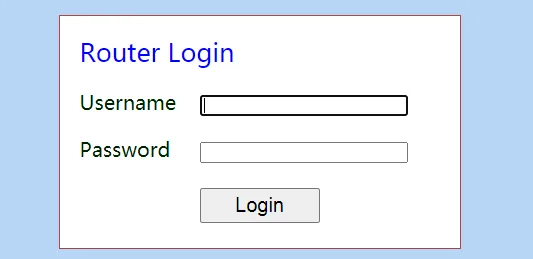 Web login page