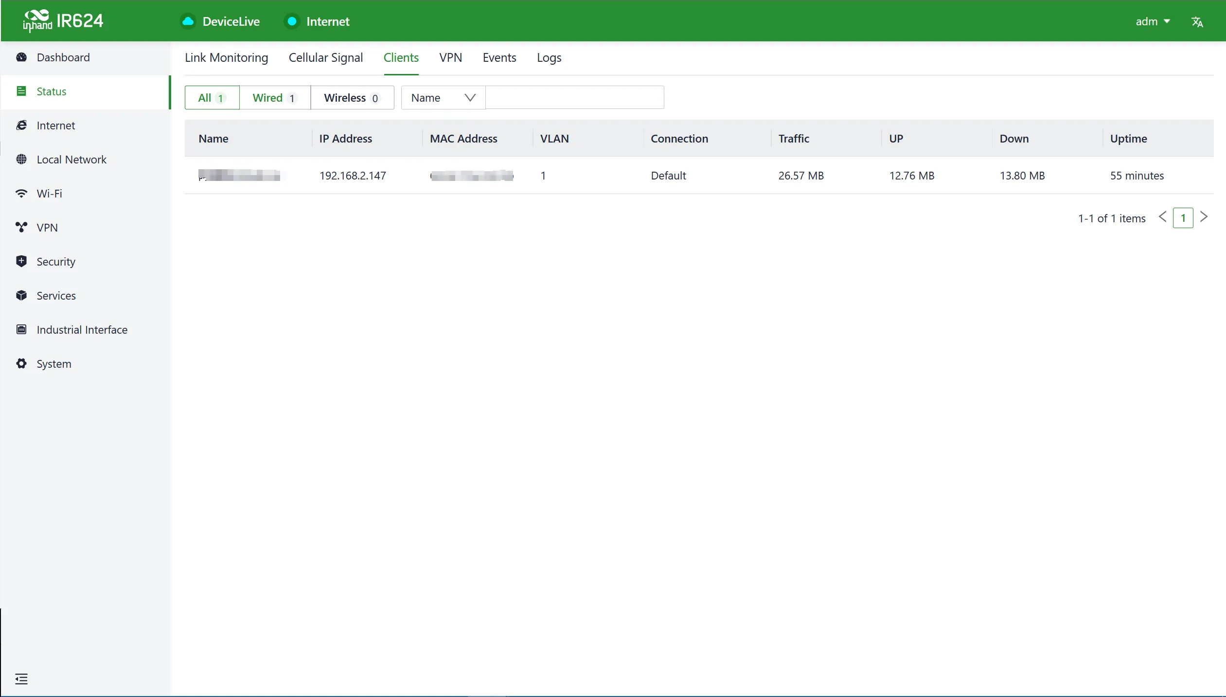 Clients interface