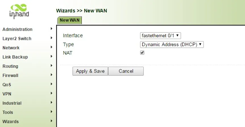 New WAN - DHCP