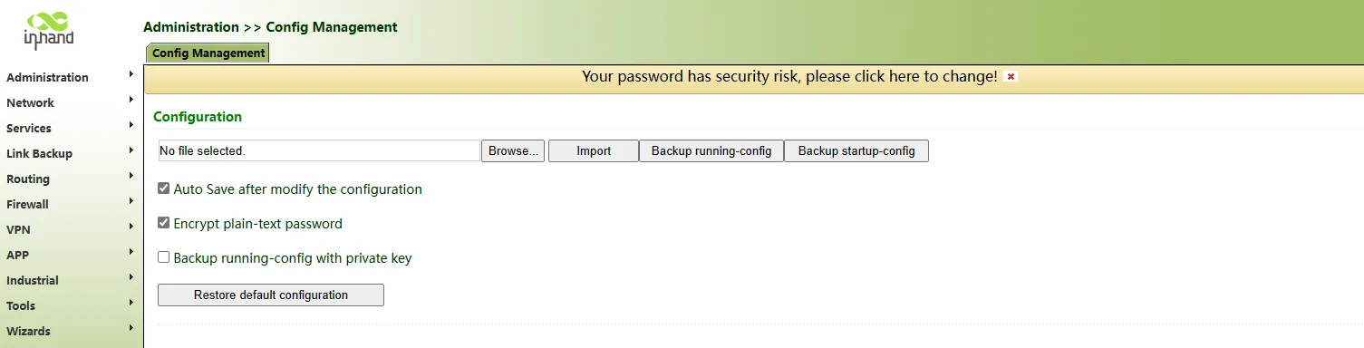 Configuration Management Page