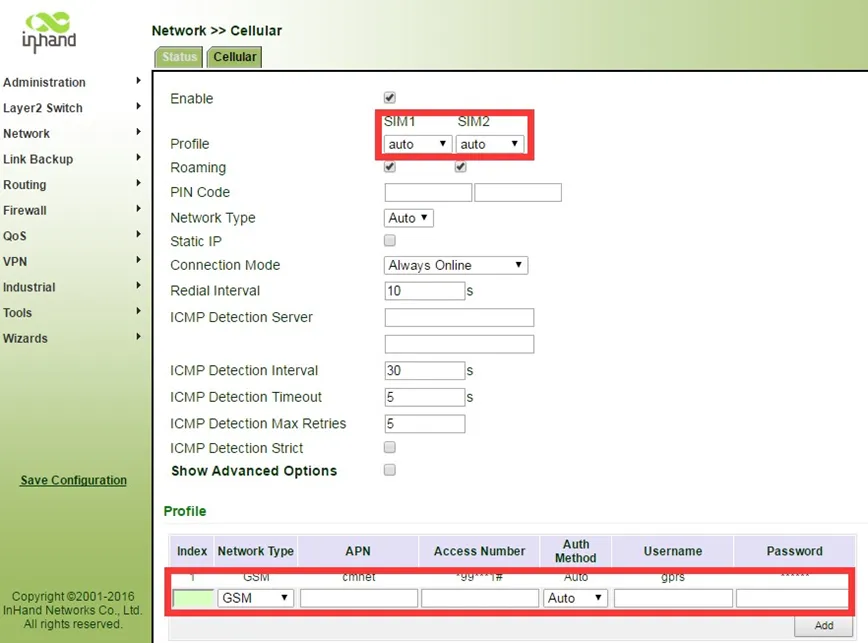 Cellular Configuration