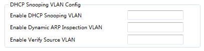DHCP Snooping VLAN Configuration Page