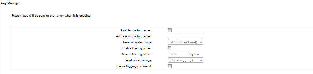 Log Management Page