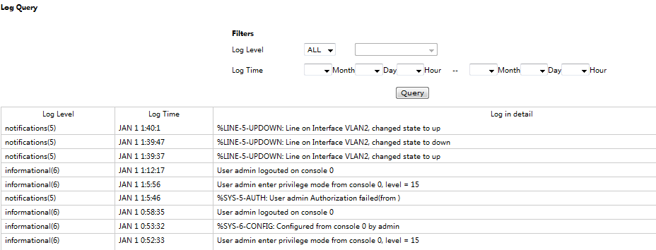 Log Query Page