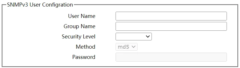 Create SNMPv3 User Page