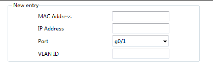 Create DHCP Snooping Binding Page